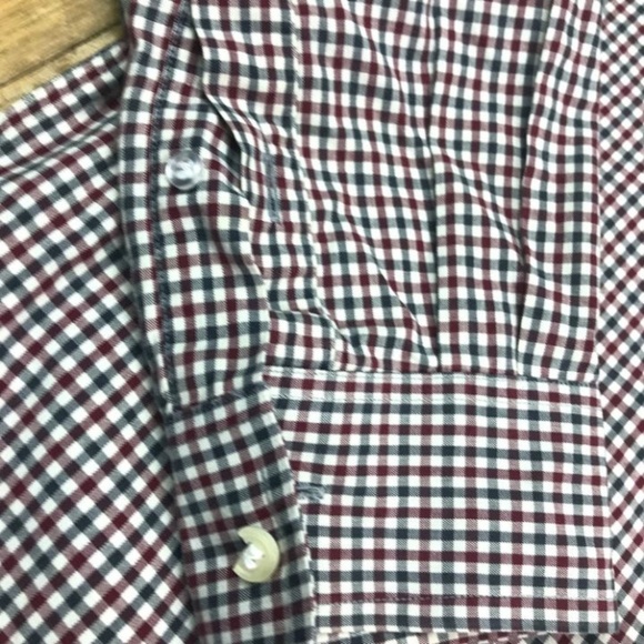 Burberrys Vintage Button Down Shirt Burgandy Green - Picture 6 of 6